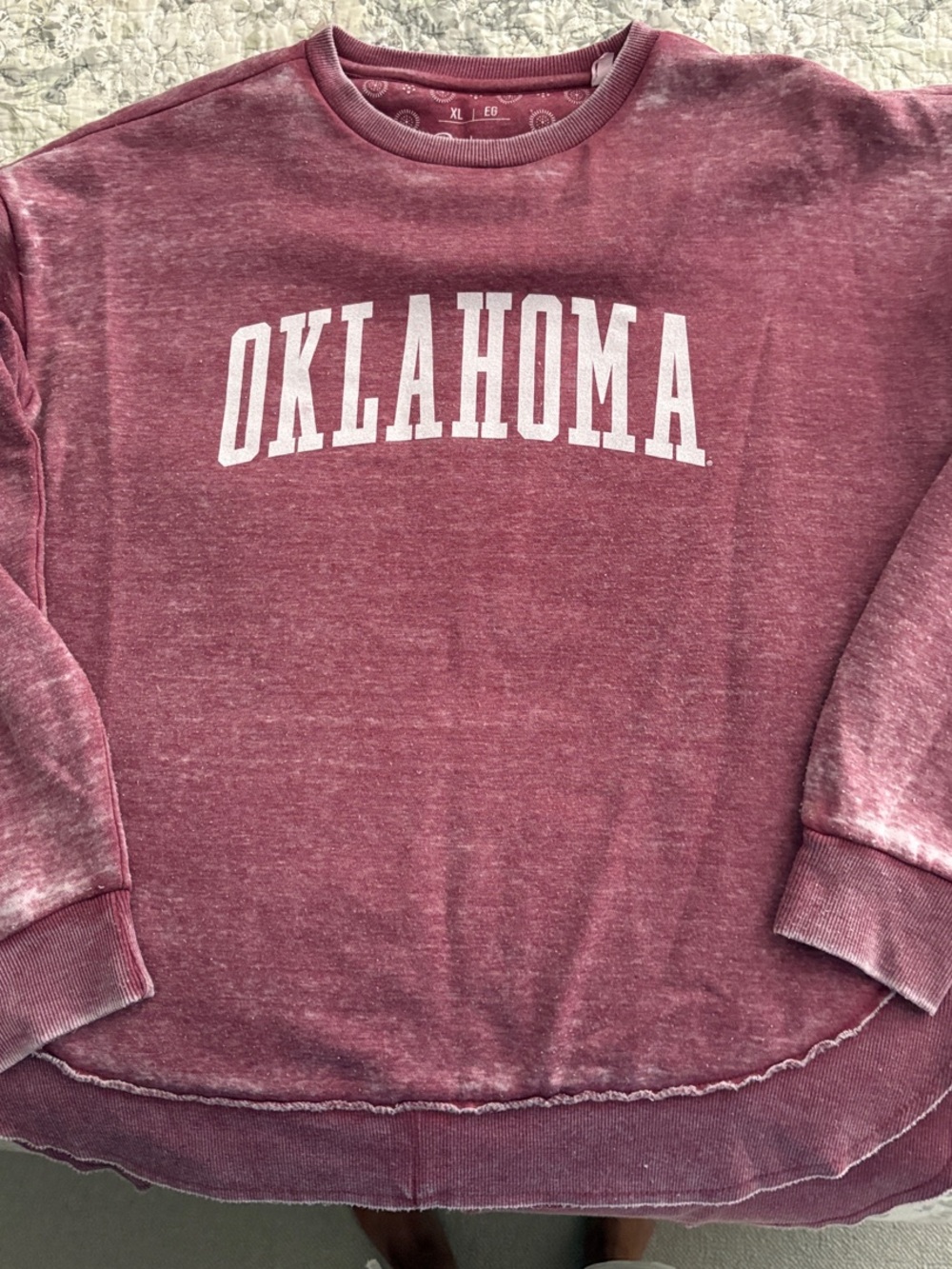 Maroon University of Oklahoma Crewneck Sweatshirt - Women's